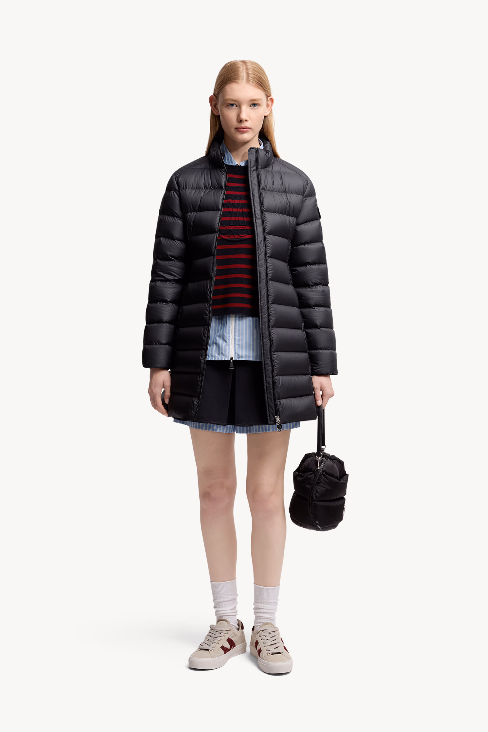 Igesse Mid-Length Down Jacket Women Black Moncler 0